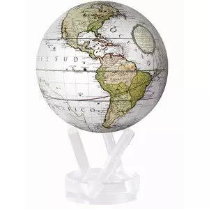 Antique Terrestrial White MOVA Globe 4.5"
