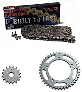 Volar O-Ring Chain and Sprocket Kit - Nickel for 2006-2018 Kawasaki Ninja 650R EX650