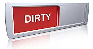 Dishwasher Magnet CLEAN DIRTY Indicator Sign w/Non-Scratch Magnetic Backing Saves Your Sanity | Dish Cleaning Aid Ensures You Never Mix Clean & Dirty Dishes Again | Noosa Life (Silver)