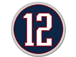 GHaynes Distributing MAGNET ROUND #12 Tom Brady Patriots Colors Magnet(QB # new england 12 number) Size: 4 x 4 inch