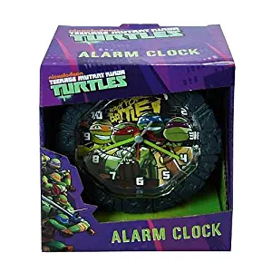 TMNT Teenage Mutant Ninja Turtles Battery Operated Snooze Alarm Clock with Custom Molded Case Room Decoration 5.75"