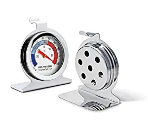 WellBridal Refrigerator Thermometers Classic Series Large Dial Thermometer (2 Pack,Freezer/Refrigerator)