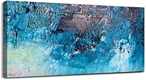 Abstract Canvas Wall Art Picture Prints for Living Room Bedroom Wall Decor 20"x40" Contemporary Wall Art Blue Abstract Artwork for Office Kitchen Nursery Home Decoration Framed Ready to Hang