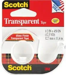 3M Bulk Buy Scotch Transparent Tape Gloss .5 inch x 500 inch 144 (12-Pack)