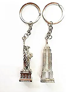 Statue of Liberty & Empire State Building Keychains / Key Rings Metal
