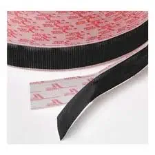 VELCRO 1001-AP-PSA/H Black Nylon Woven Fastening Tape, Hook Type, Pressure Sensitive Adhesive Back, 1/2" Wide, 30' Length