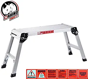 D-Rhino Hd En131 Aluminum Platform Drywall Step up Folding Work Bench Stool Ladder