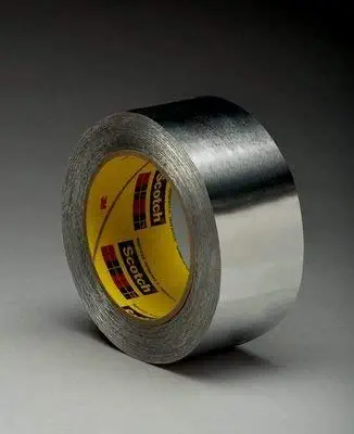 3M High Temperature Aluminum Foil Tape 433L, Silver, 13-3/4 in x 180 yd, 3.5 mil, 1 roll per case