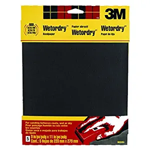 3M Wetordry Sandpaper, 9-Inch by 11-Inch, Super Fine 400 Grit, 5-Sheet - 9085NA