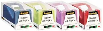 Scotch Dispenser With Magic Tape, 1 Roll, Colors May Vary