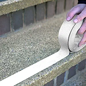 White or Clear Anti Slip Safety Grit Non Slip Tape - Highest Traction 60' Feet Many Sizes (White - 2" width x 60' long)