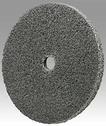 3M Scotch-Brite XL-UW Unitized Silicon Carbide Soft Deburring Wheel - Fine Grade - Arbor Attachment - 3 in Dia 3/8 in Center Hole - Thickness 1/4 in - 12100 Max RPM - 18506 [PRICE is per CASE]
