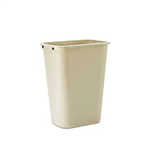 Rubbermaid Commercial Products FG295700BEIG Plastic Resin Deskside Wastebasket, 10 Gallon/41 Quart, Beige (Pack of 12)