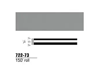 3M Scotchcal 72273 Vinyl Film Coated Double Striping Tape, 150' Length x 1/4" Width, Gray