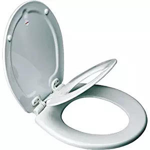 MAYFAIR NextStepToilet Seat with Built-in Potty Training Seat will Reduce Clutter, Slow Close and Never Loosen, ROUND, Durable Enameled Wood/Long Lasting Plastic, White, 83/883SLOWA 000