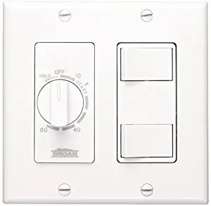 Broan 62W 60-Minute Time Control with 2-Rocker Switches, White