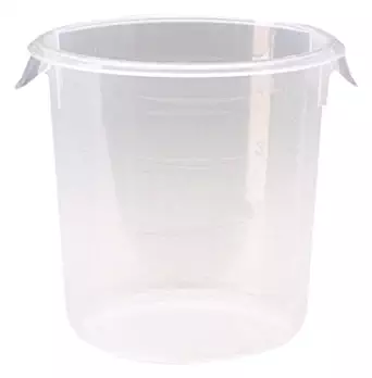 Rubbermaid Commercial Products Plastic Round Food Storage Container for Kitchen/Food Prep/Storing, 4 Quart, Clear (FG572124CLR)