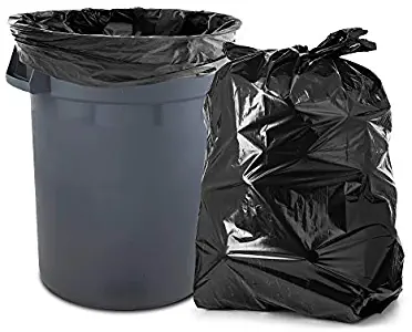 55-60 Gallon Trash Bags, Large Black Trash Bags, 38"W x 58"H, 1.2 Mil, (100/Count)