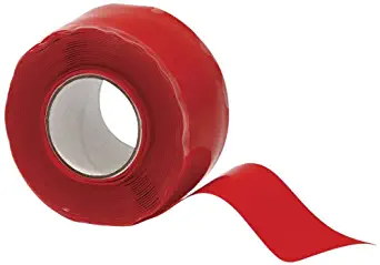 X-Treme Tape TPE-XZLBRD Silicone Rubber Self Fusing Tape, 1" x 10', Triangular, Bright Red