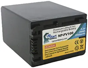 Replacement for Sony NP-FV100 Digital Camera Battery Replacement (3900mAh 7.2V Lithium-Ion) - Compatible with Sony DCR-HC32 HDR-CX220 HDR-CX190 DCR-SX85 NEX-VG30 HXR-NX30U NEX-VG900 HDR-CX430V