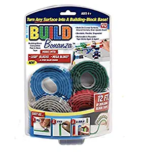 Bonanza Build BZ2M1-MC12/6 (Bonus Base Plate) Self Adhesive Tape Works Building Block Tape, Blue/Red/Grey/Green, N/A
