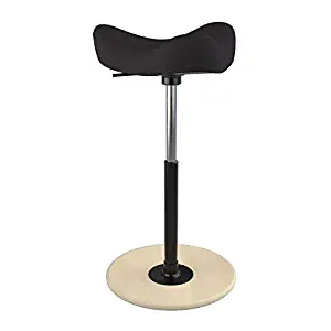 Varier Move Tilting Saddle Stool (Black Revive Fabric with Natural Ash Base)