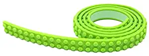 Basic building block tape 100cm (3.2ft) - Nimuno Loops - FLEXIBLE - Cuttable - SELF-ADHESIVE - Reusable - Residue-free - Silicone - Compatible with Lego - Endless CREATIVITY - Also for parents - GREEN