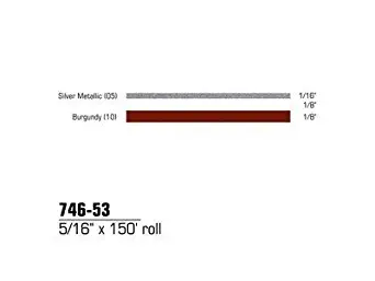 3M Scotchcal 74653 Duo-Tone Striping Adhesive Tape, 150' Length x 5/16" Width, Silver Metallic/Burgundy