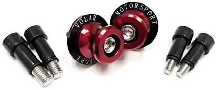 Volar Swingarm Spools Sliders - Red for 2003-2018 Kawasaki Ninja ZX6R ZX636