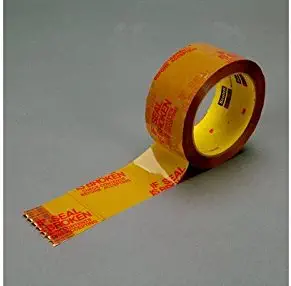 3M Scotch 3732 Brown Standard Packaging Tape - Pattern/Text = FRAGILE HANDLE WITH CARE, IF SEAL IS BROKEN CHECK CONTENTS BEFORE ACCEPTING - 48 mm Width, 50 m Length x 2.5 mil Thick - Packaging Type: B [PRICE is per ROLL]