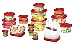 Rubbermaid Food Storage Container Set Plus 0.5 Cup Square Clear Base 40 Pc.