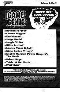 Game Genie Codebook Update for Super Nintendo SNES - Volume 3 Number 2 (Supplement code update booklet with additonal codes not in original manual) (Game Genie Code Update) [Paperback] [1993] Galoob