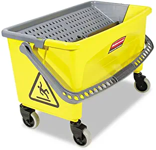 Mop Bucket and Wringer, 28 qt, Yellow/Gray