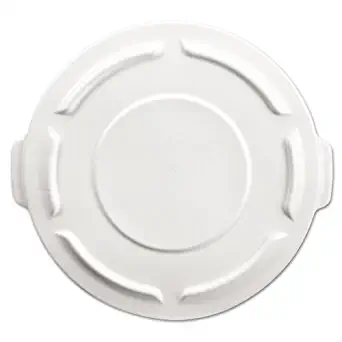 Rubbermaid Commercial Round Brute Flat Top Lid, 19 7/8 x 1 4/5, White - one lid.