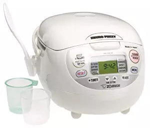 Zojirushi NS-ZCC10 5-1/2-Cup (Uncooked) Neuro Fuzzy Rice Cooker and Warmer, Premium White, 1.0-Liter