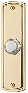 NuTone PB61LPB Wired Lighted Door Chime Push Button, Polished Brass
