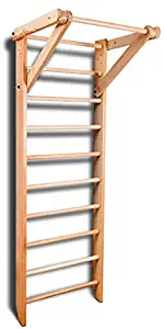 Dani Wall Bars SO-01-220, 87 in Wooden Swedish Ladder Set: Pull Up Bar for Training and Physical Therapy - Used in Homes, Gyms, Clinic, and Schools