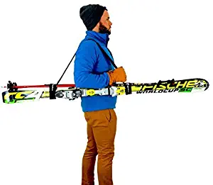 StoreYourBoard Set of 2 Ski and Pole Carriers, Adjustable Ski Shoulder Strap