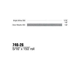 3M Scotchcal 74626 Duo-Tone Striping Adhesive Tape, 150' Length x 5/16" Width, Bright White/Silver Metallic