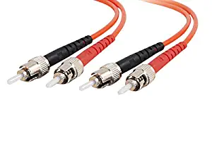 C2G 05575 OM2 Fiber Optic Cable - ST-ST 62.5/125 Duplex Multimode PVC Fiber Cable, Orange (6.6 Feet, 2 Meters)