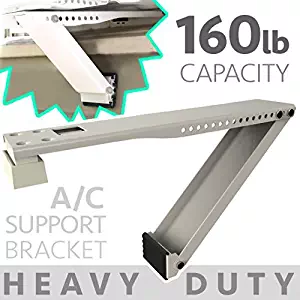 Universal Window Air Conditioner Bracket - 1pc Medium-Duty Window AC Support - Support Air Conditioner Up to 85 lbs. - For 12000 BTU AC to 24000 BTU AC Units (MD 1PC ACB) (1, MED DUTY- ONE ARM)