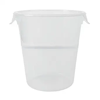 Rubbermaid Commercial Products FG572424CLR Food Storage Container, Round, Clear Polyethylene, 8 Quart (Pack of 12)