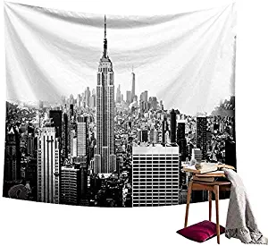 jessieline Grey Cityscape Tapestry Modern City New York City High Buliding Wall Hanging NYC Empire State Building Skyline Cityscape Wall Décor Art Tapestry Blanket for Bedroom Living Room Dorm