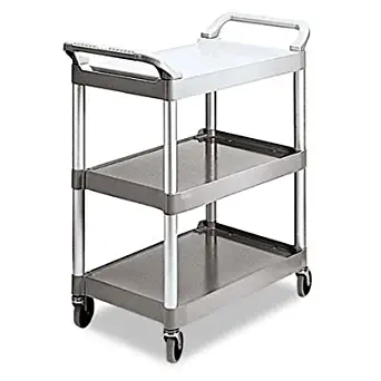 Rubbermaid Commercial Products Rcp 3424-88 Pla Utility Cart| 3 Shelf Platinum RCP 3424-88 PLA