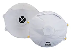 Cordova Safety Products Valved Particulate Respirator Mask- Latex Free - 12 Masks Per Box - White