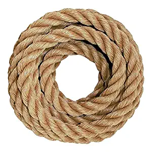 SGT KNOTS ProManila Rope (1/2 inch) UnManila Tan Twisted 3 Strand Polypropylene Cord - Moisture, UV, and Chemical Resistant - Marine, DIY Projects, Crafts, Commercial, Indoor/Outdoor (25 ft)