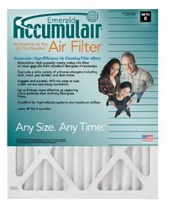 19x27x1 (Actual Size) Accumulair Emerald 1-Inch Filter (MERV 6) (6 Pack)