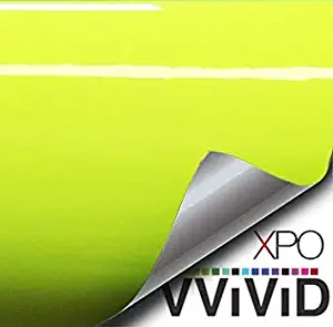 VViViD Hi-Liter Fluorescent Yellow Gloss Vinyl Wrap (12 inches x 60 inches)