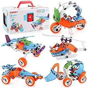 EZDOIT Building Toys STEM Learning Original 132 Piece Educational Construction Engineering Building Blocks Set for 3, 4 and 5+ Year Old Boys & Girls Creative Fun Kit Best Toy Gift for Kids