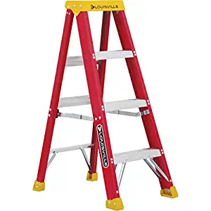 1 Pc, Louisville Ladder 4 Foot Fiberglass Step Ladder Type 1A